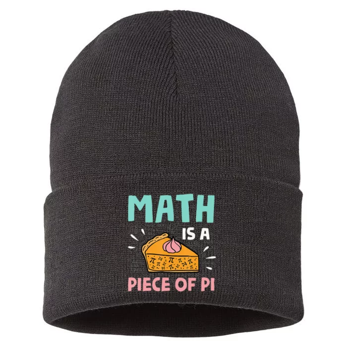 Math is a Piece of Pie Pi Day funny Math Lover Sustainable Knit Beanie