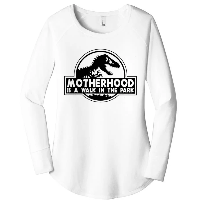 Motherhood Is A Walk In The Park Women's Perfect Tri Tunic Long Sleeve Shirt