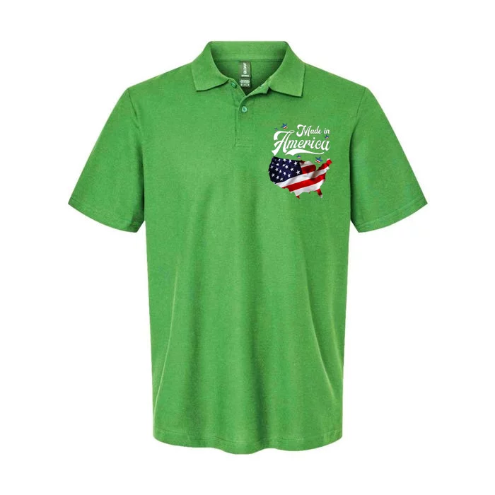 Made In America Patriotic American Flag 4th Of July Softstyle Adult Sport Polo