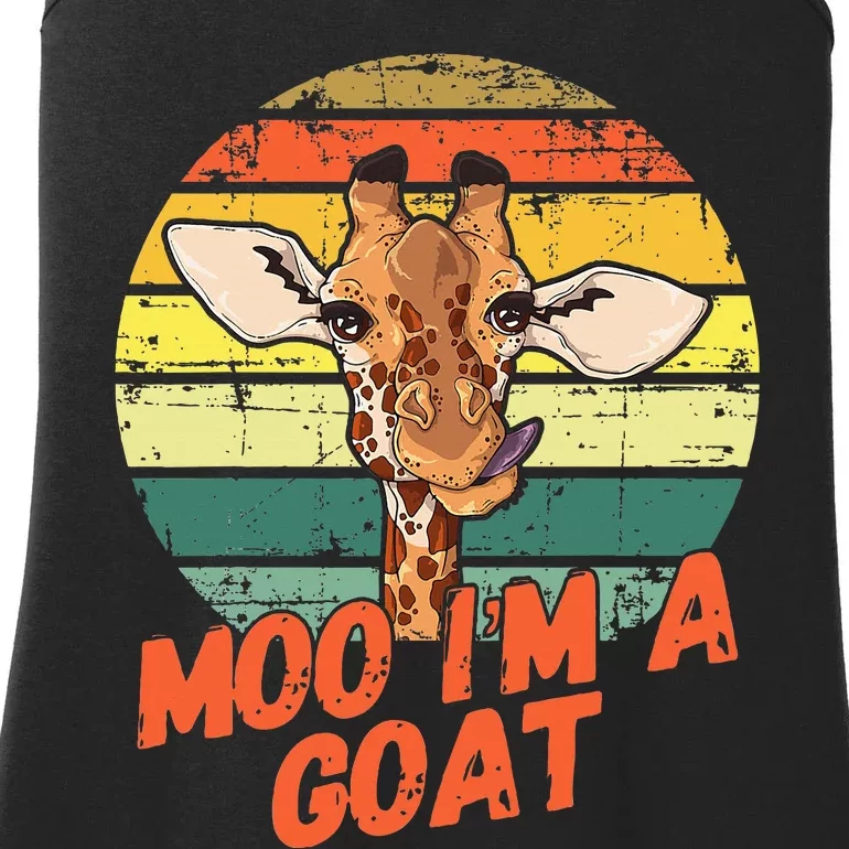 Moo IM A Goat Funny Giraffe Zoo Retro Animal Lovers Ladies Essential Tank