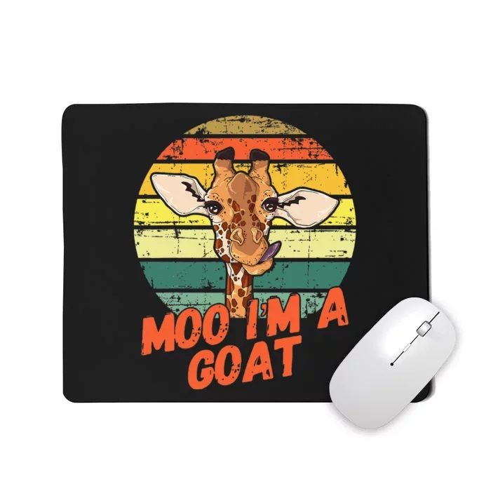 Moo IM A Goat Funny Giraffe Zoo Retro Animal Lovers Mousepad