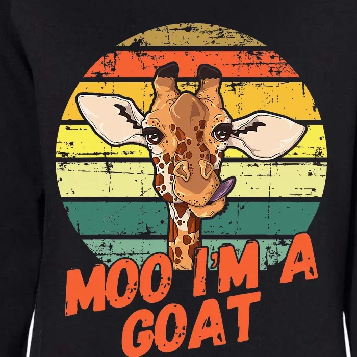 Moo IM A Goat Funny Giraffe Zoo Retro Animal Lovers Womens California Wash Sweatshirt