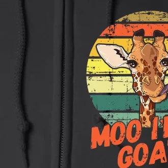 Moo IM A Goat Funny Giraffe Zoo Retro Animal Lovers Full Zip Hoodie