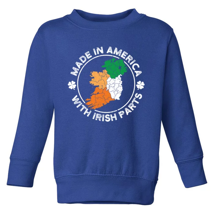 Made In America With Irish Parts Usa Ireland Flag Heritage Meaningful Gift Toddler Sweatshirt