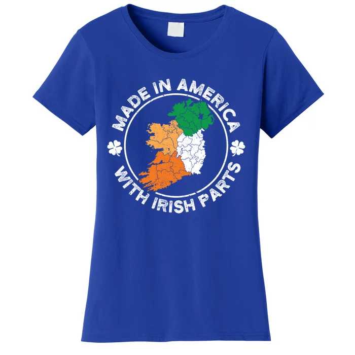 Made In America With Irish Parts Usa Ireland Flag Heritage Meaningful Gift Women's T-Shirt