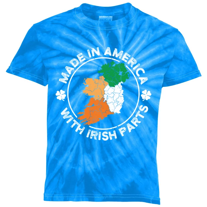 Made In America With Irish Parts Usa Ireland Flag Heritage Meaningful Gift Kids Tie-Dye T-Shirt