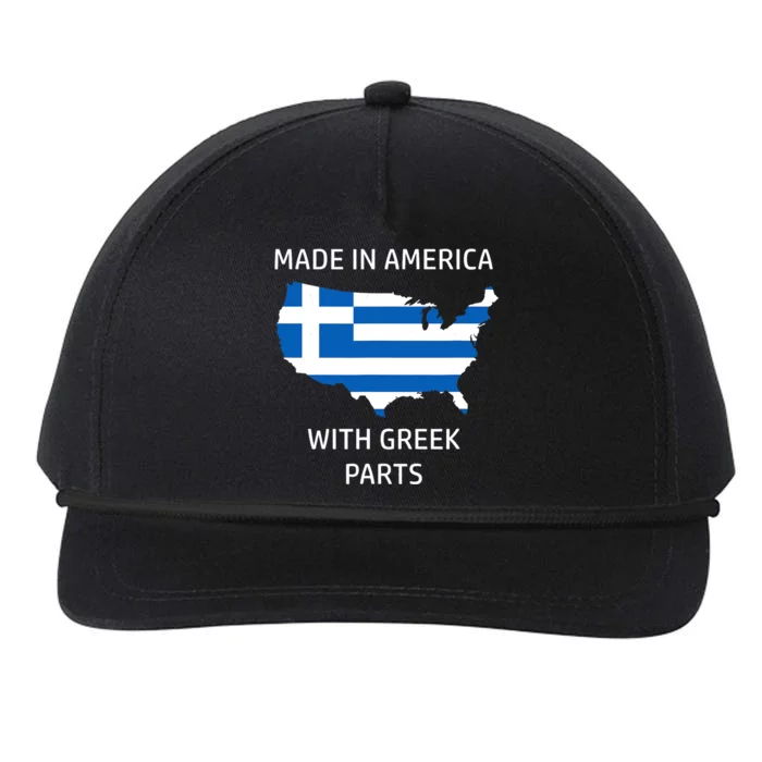 Made in America with Greek Parts - Greece and USA Pride Snapback Five-Panel Rope Hat