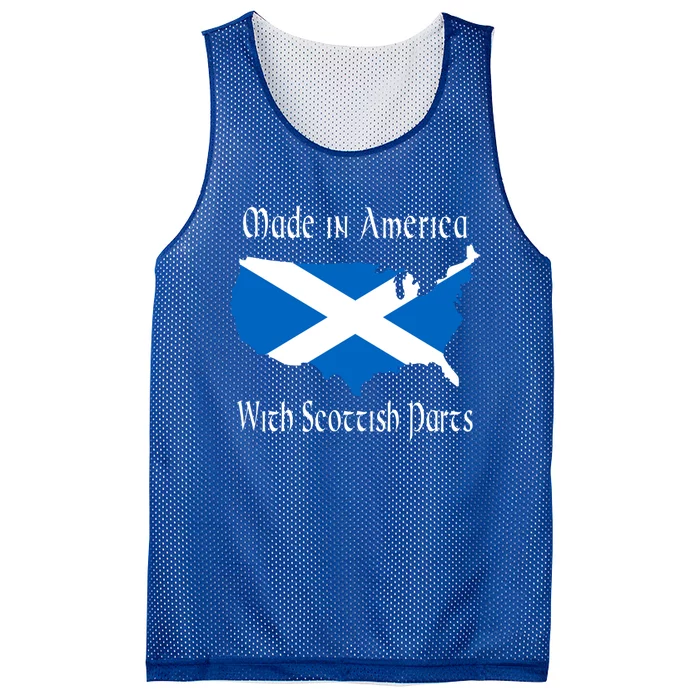 Made In America With Scottish Parts Funny Gift Mesh Reversible Basketball Jersey Tank