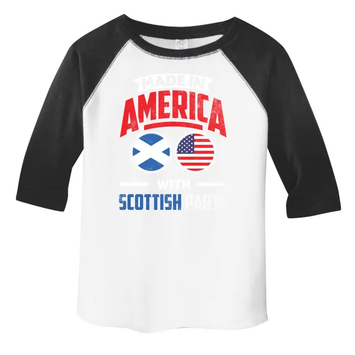 Made In America With Scottish Parts Scotland Pride Gift Toddler Fine Jersey T-Shirt