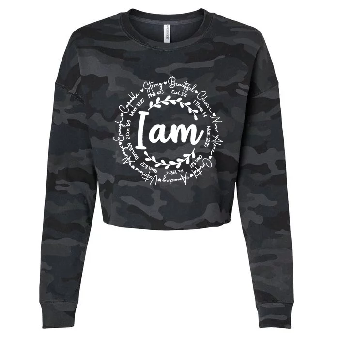 Motivation I Am Inspiration Bible Verse Christian Religious Cropped Pullover Crew