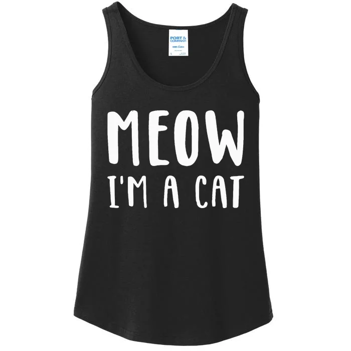 Meow Im A Cat Funny Lazy Animal Halloween Costume Ladies Essential Tank