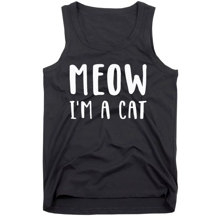 Meow Im A Cat Funny Lazy Animal Halloween Costume Tank Top