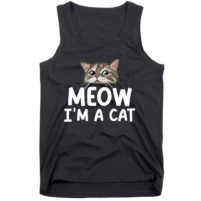 Meow IM A Cat Funny Halloween Costume Spooky Pet Lover Tank Top