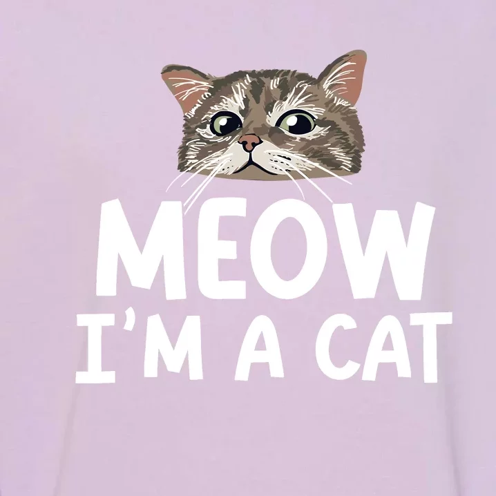 Meow IM A Cat Funny Halloween Costume Spooky Pet Lover Garment-Dyed Sweatshirt