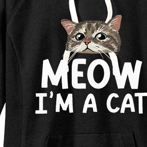 Meow I'm A Cat Funny Halloween Costume Spooky Pet Lover Women's Fleece Hoodie