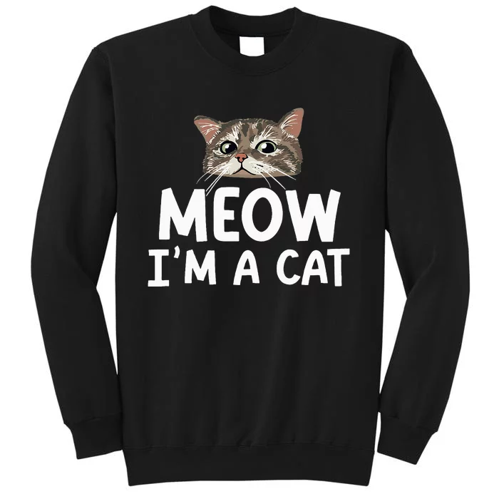 Meow I'm A Cat Funny Halloween Costume Spooky Pet Lover Tall Sweatshirt