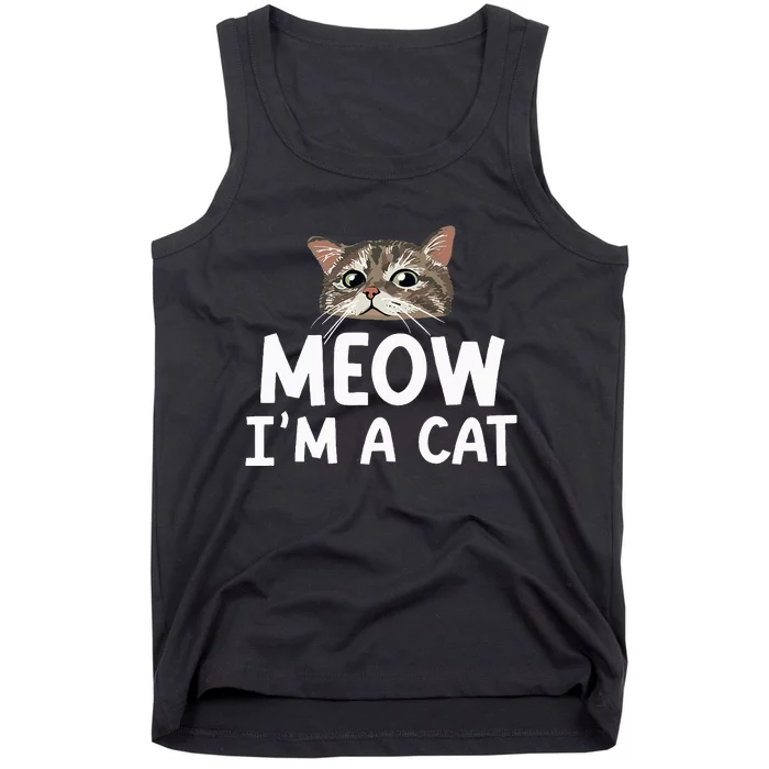 Meow I'm A Cat Funny Halloween Costume Spooky Pet Lover Tank Top