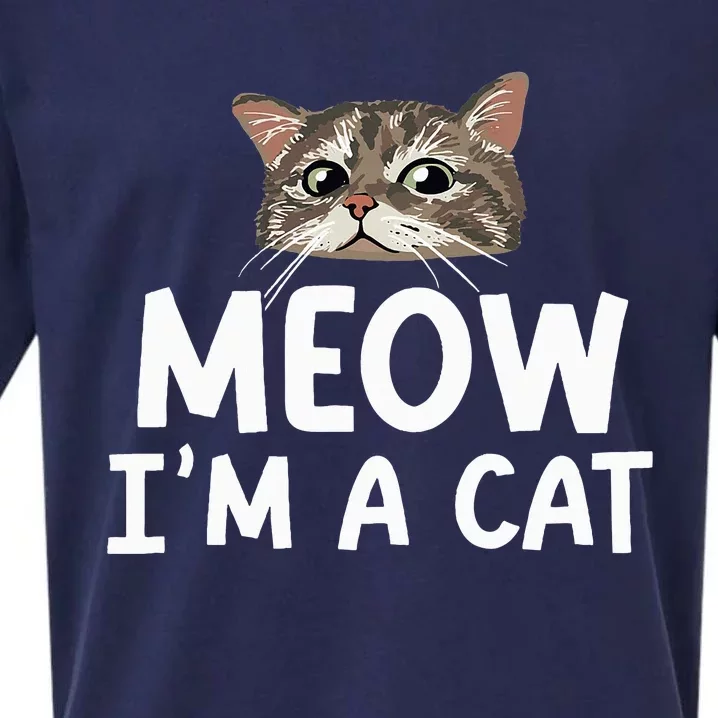 Meow I'm A Cat Funny Halloween Costume Spooky Pet Lover Sueded Cloud Jersey T-Shirt