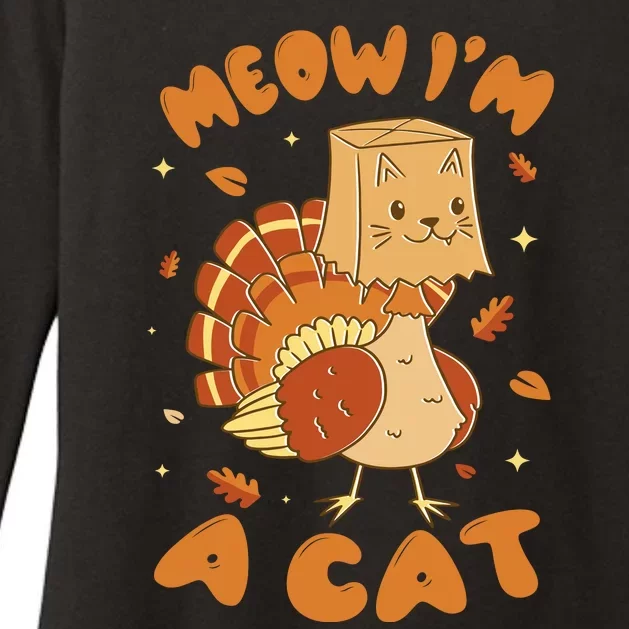 Meow I'm A Cat Funny Turkey Thanksgiving Womens CVC Long Sleeve Shirt