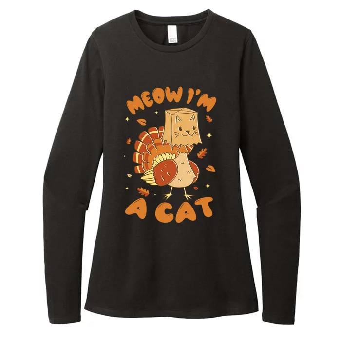 Meow I'm A Cat Funny Turkey Thanksgiving Womens CVC Long Sleeve Shirt