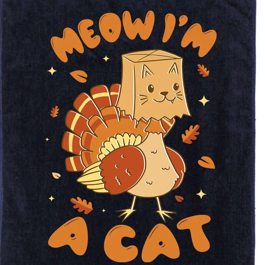 Meow I'm A Cat Funny Turkey Thanksgiving Platinum Collection Golf Towel