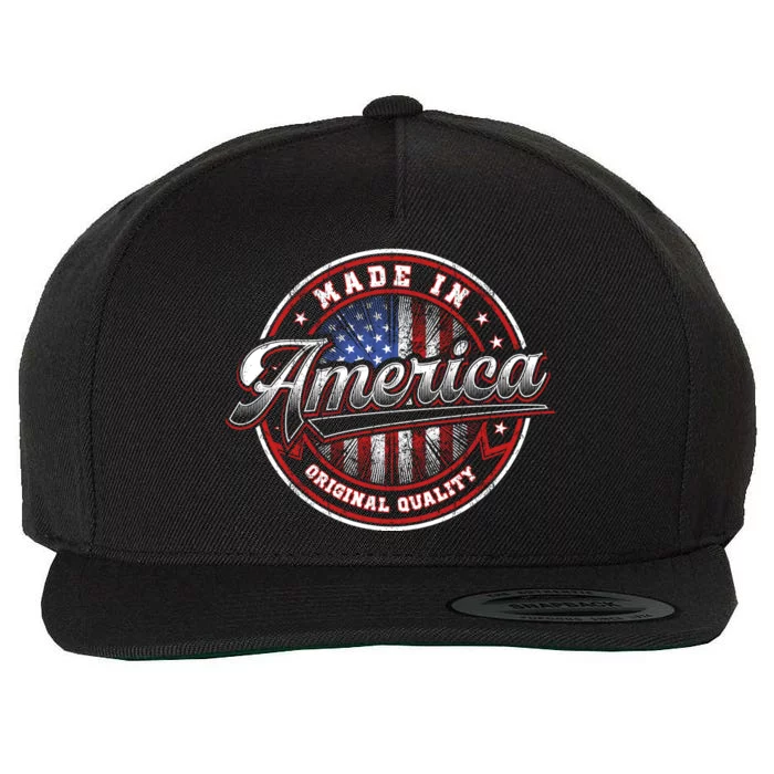 Made In America USA Flag Original Quality Wool Snapback Cap