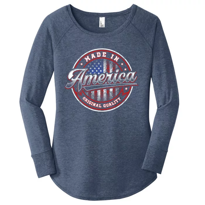 Made In America USA Flag Original Quality Women's Perfect Tri Tunic Long Sleeve Shirt