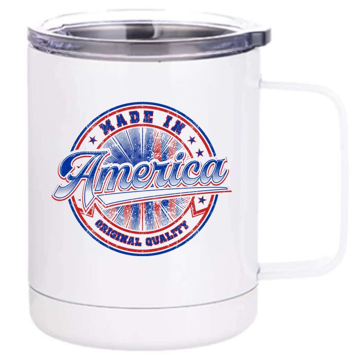 Made In America USA Flag Original Quality Front & Back 12oz Stainless Steel Tumbler Cup