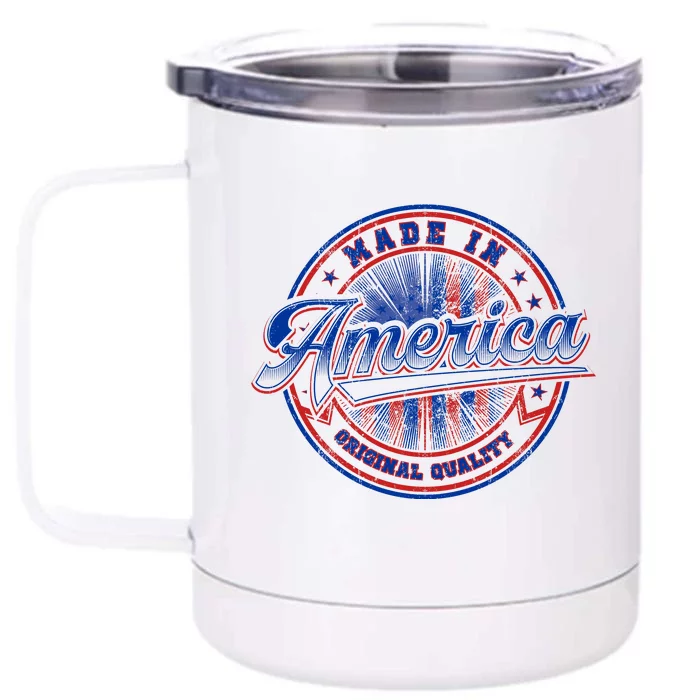 Made In America USA Flag Original Quality Front & Back 12oz Stainless Steel Tumbler Cup