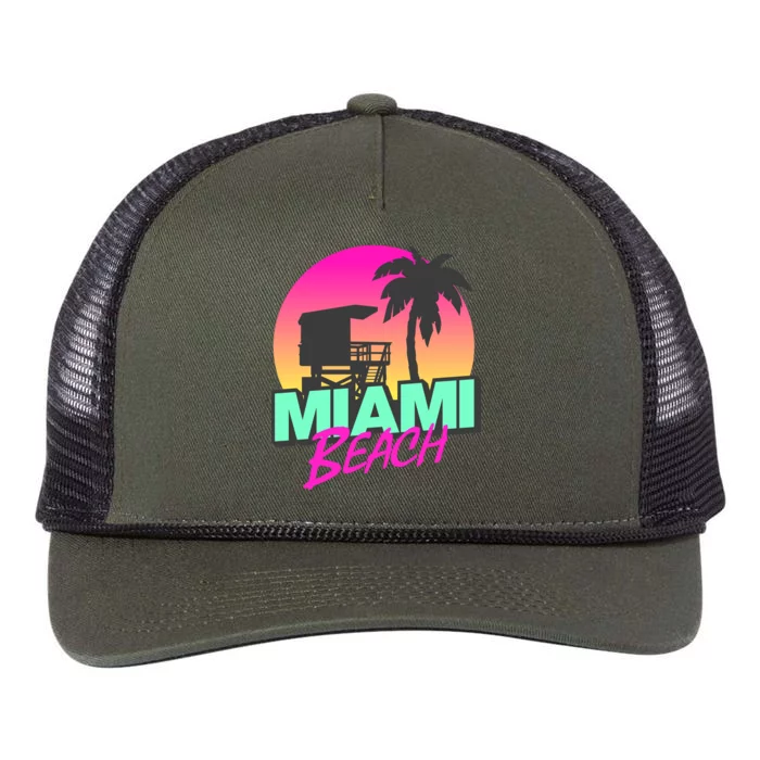 Miami Beach Retro Rope Trucker Hat Cap