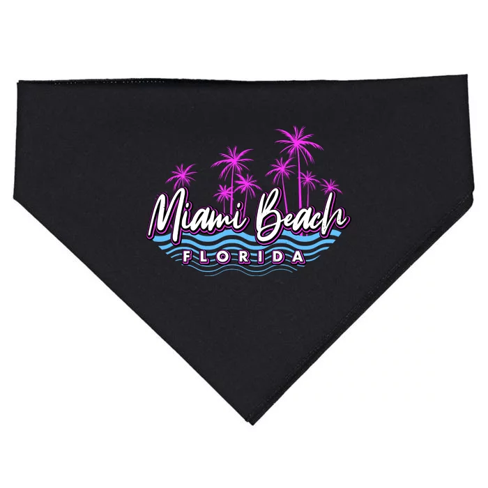 Miami Beach Florida Neon USA-Made Doggie Bandana