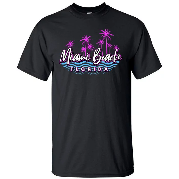 Miami Beach Florida Neon Tall T-Shirt