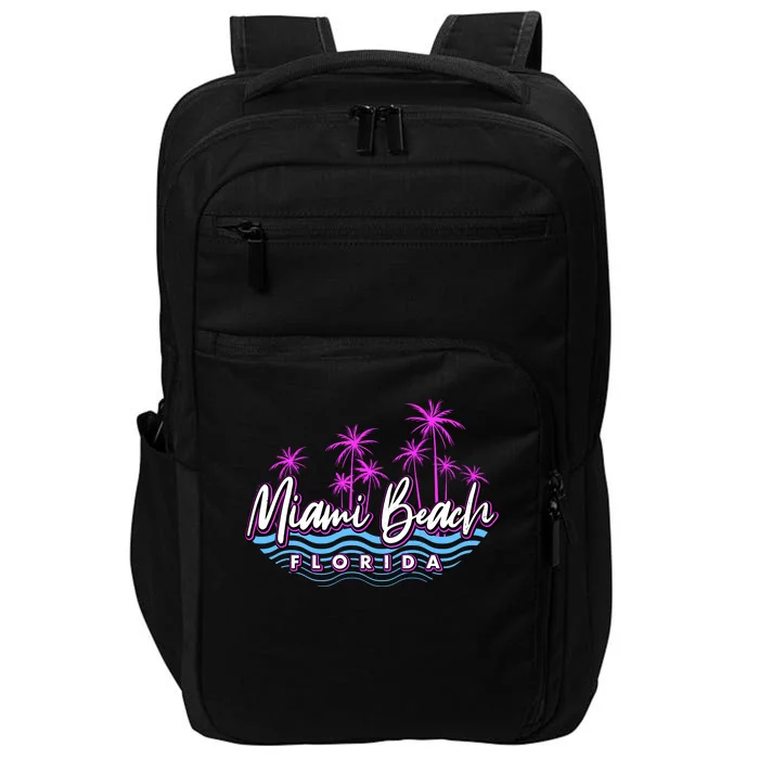 Miami Beach Florida Neon Impact Tech Backpack