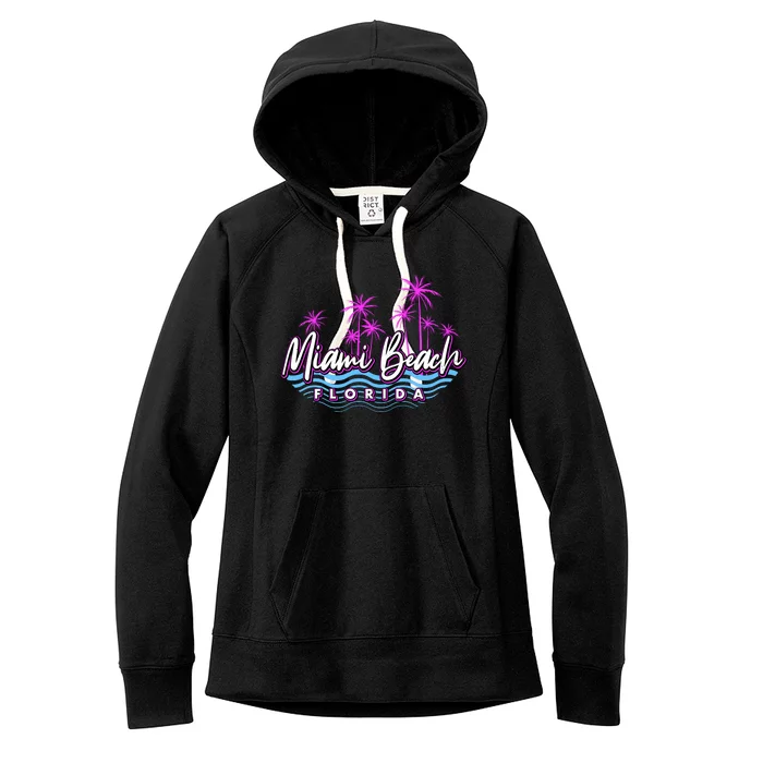 Miami Beach Florida Neon Women's Fleece Hoodie