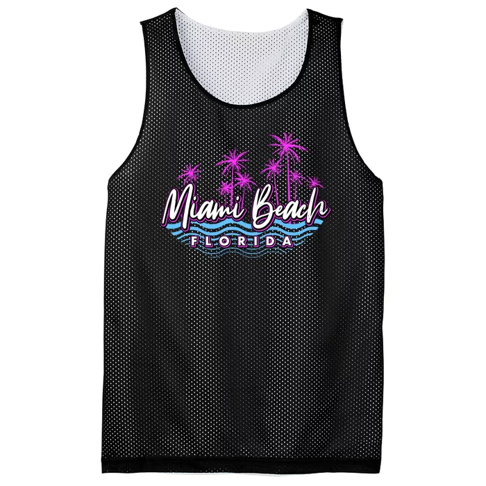 Miami Beach Florida Neon Mesh Reversible Basketball Jersey Tank