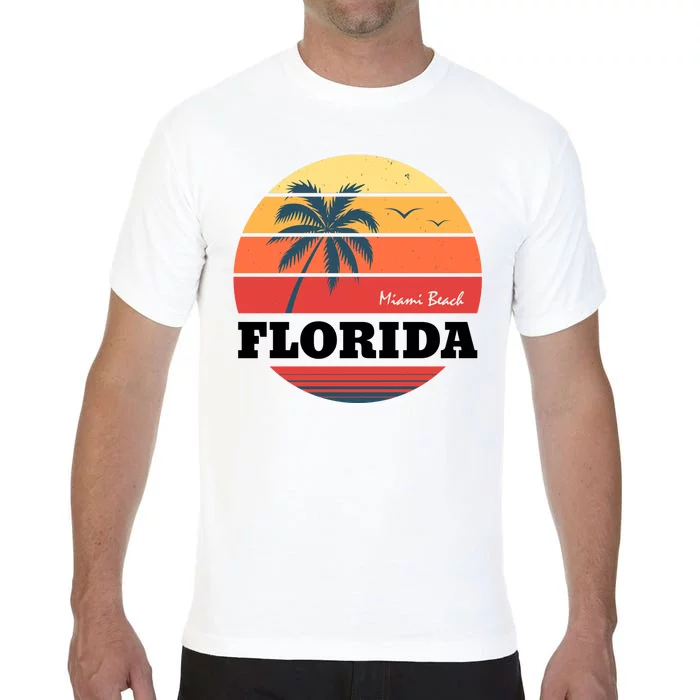 Miami Beach Florida Retro Circle Comfort Colors T-Shirt