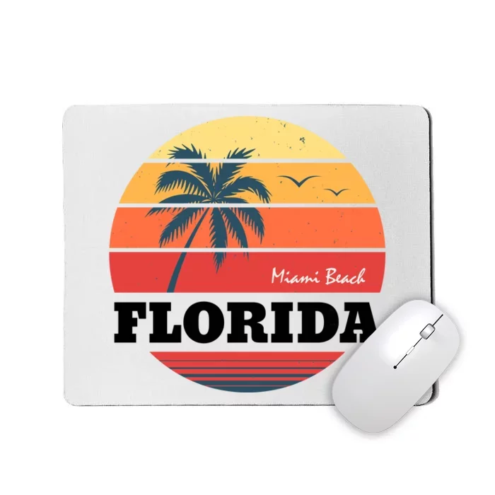 Miami Beach Florida Retro Circle Mousepad