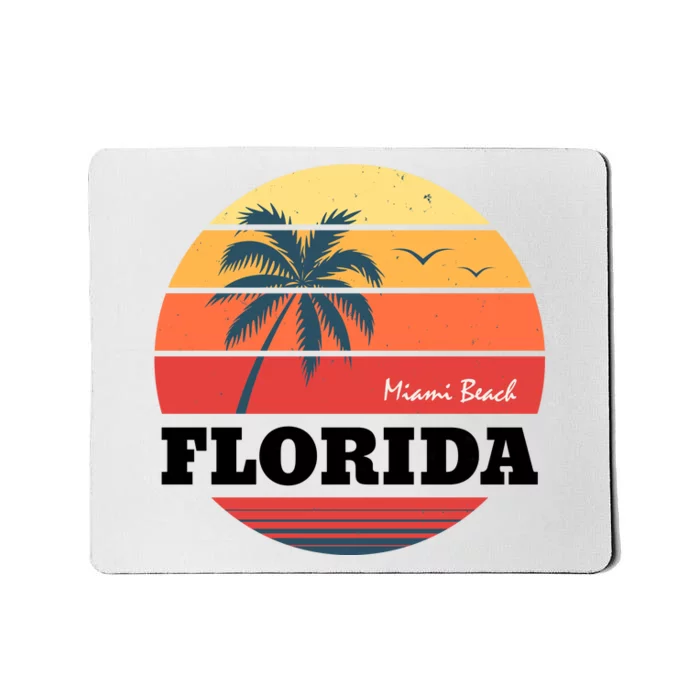 Miami Beach Florida Retro Circle Mousepad