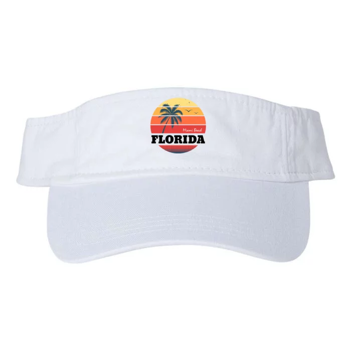 Miami Beach Florida Retro Circle Valucap Bio-Washed Visor