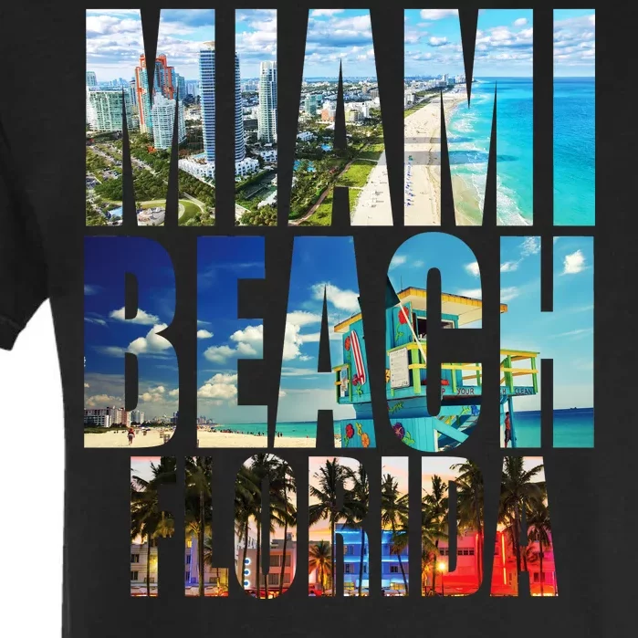 Miami Beach Florida Retro City Logo Garment-Dyed Heavyweight T-Shirt