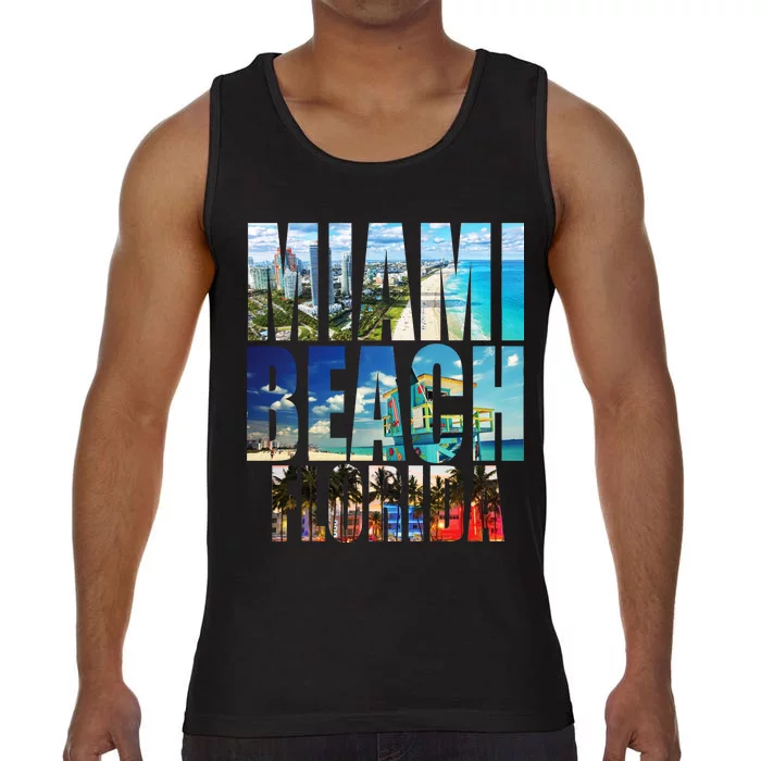 Miami Beach Florida Retro City Logo Comfort Colors® Tank Top