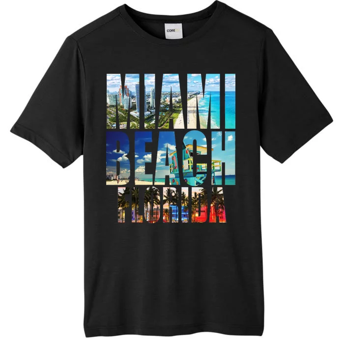 Miami Beach Florida Retro City Logo ChromaSoft Performance T-Shirt