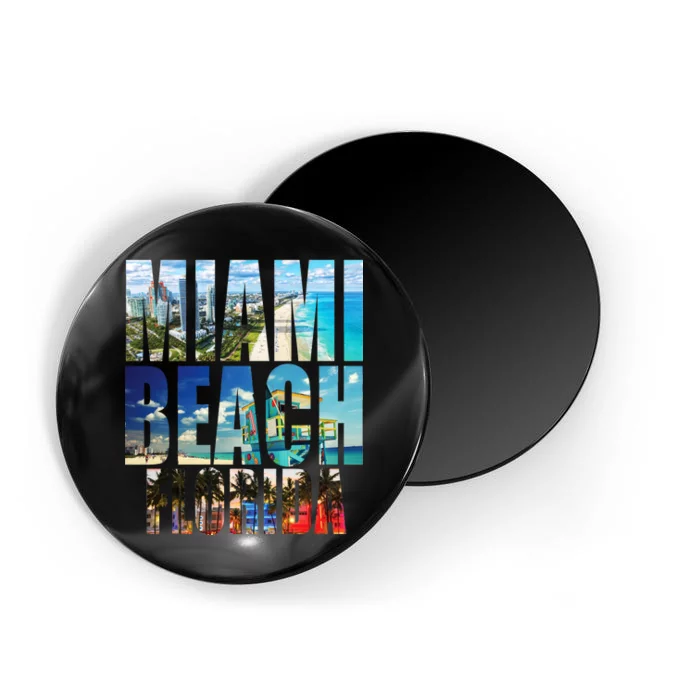 Miami Beach Florida Retro City Logo Magnet