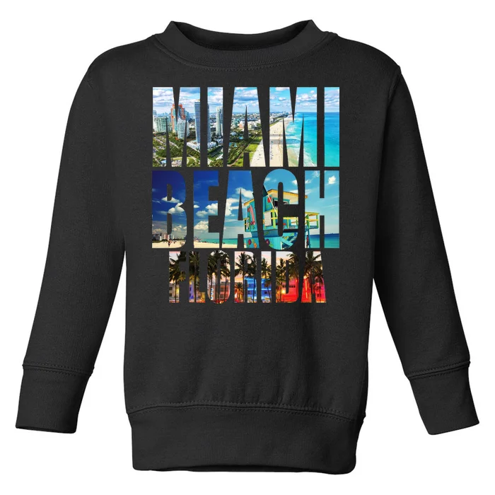 Miami Beach Florida Retro City Logo Toddler Sweatshirt