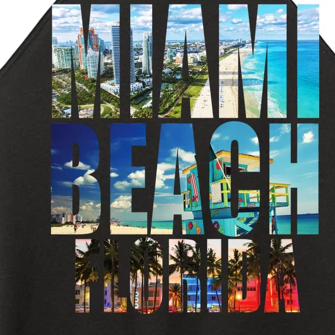 Miami Beach Florida Retro City Logo Women’s Perfect Tri Rocker Tank