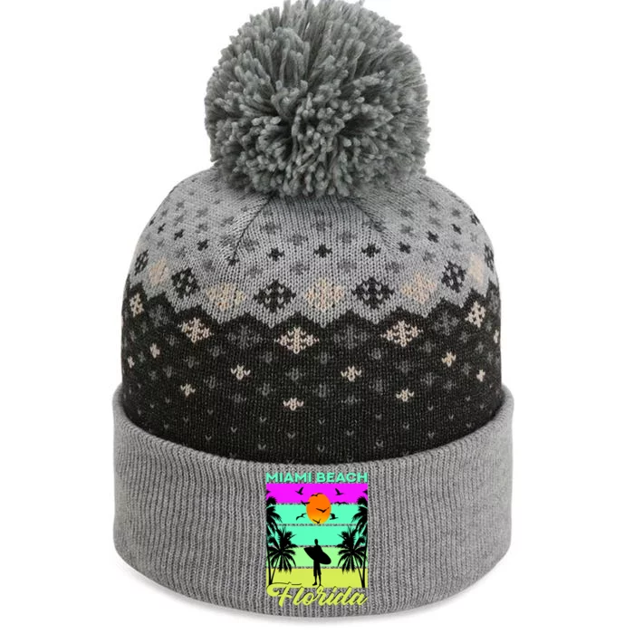 Miami Beach Florida Surfing The Baniff Cuffed Pom Beanie