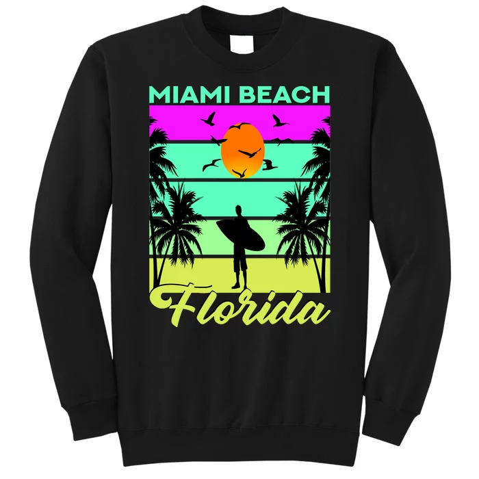 Miami Beach Florida Surfing Sweatshirt