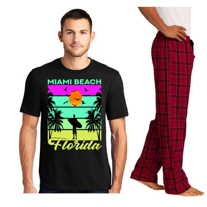 Miami Beach Florida Surfing Pajama Set