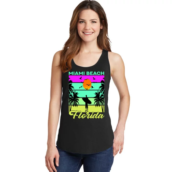 Miami Beach Florida Surfing Ladies Essential Tank