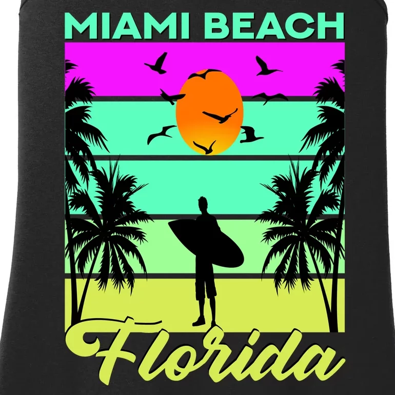 Miami Beach Florida Surfing Ladies Essential Tank